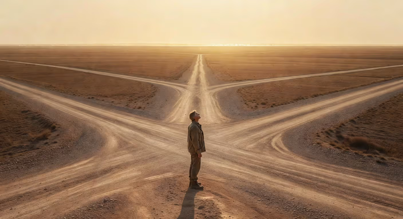 Person at a crossroads representing new life choices after breakup
