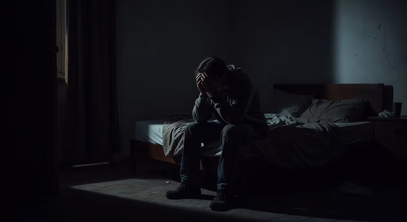 Person experiencing emotional distress from past relationship trauma