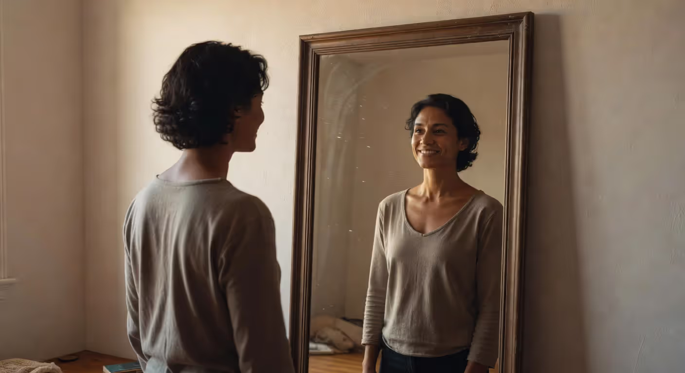 Person rebuilding self-worth and identity after toxic relationship