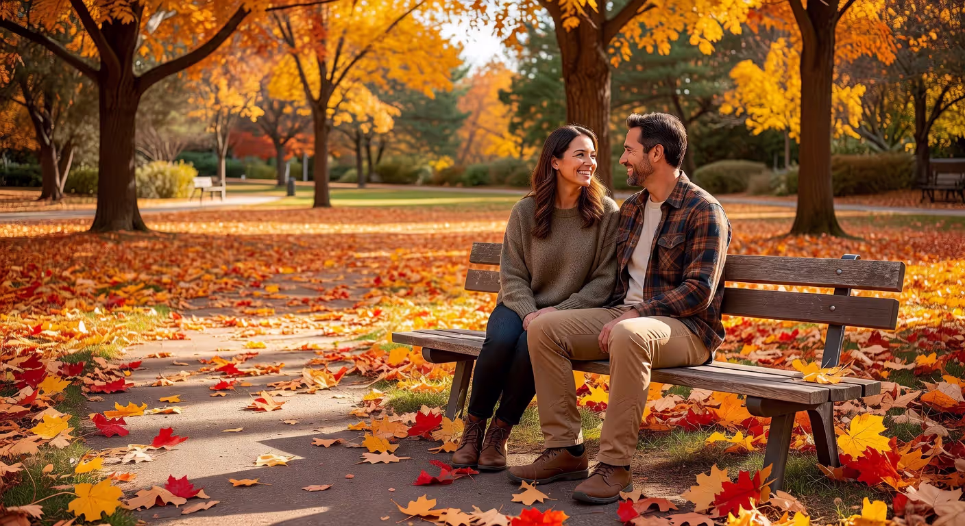 Two people displaying mutual attraction through body language and engagement