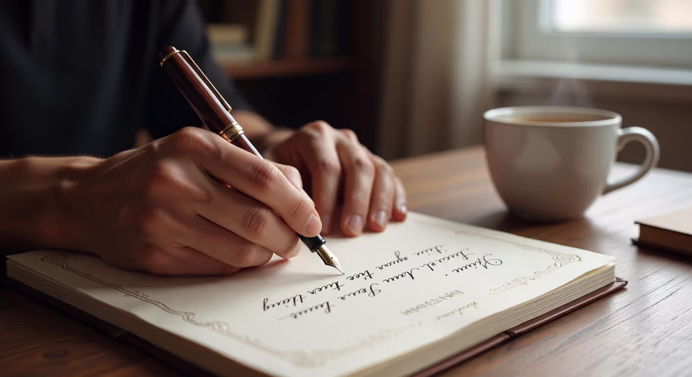 Writing a thoughtful handwritten note