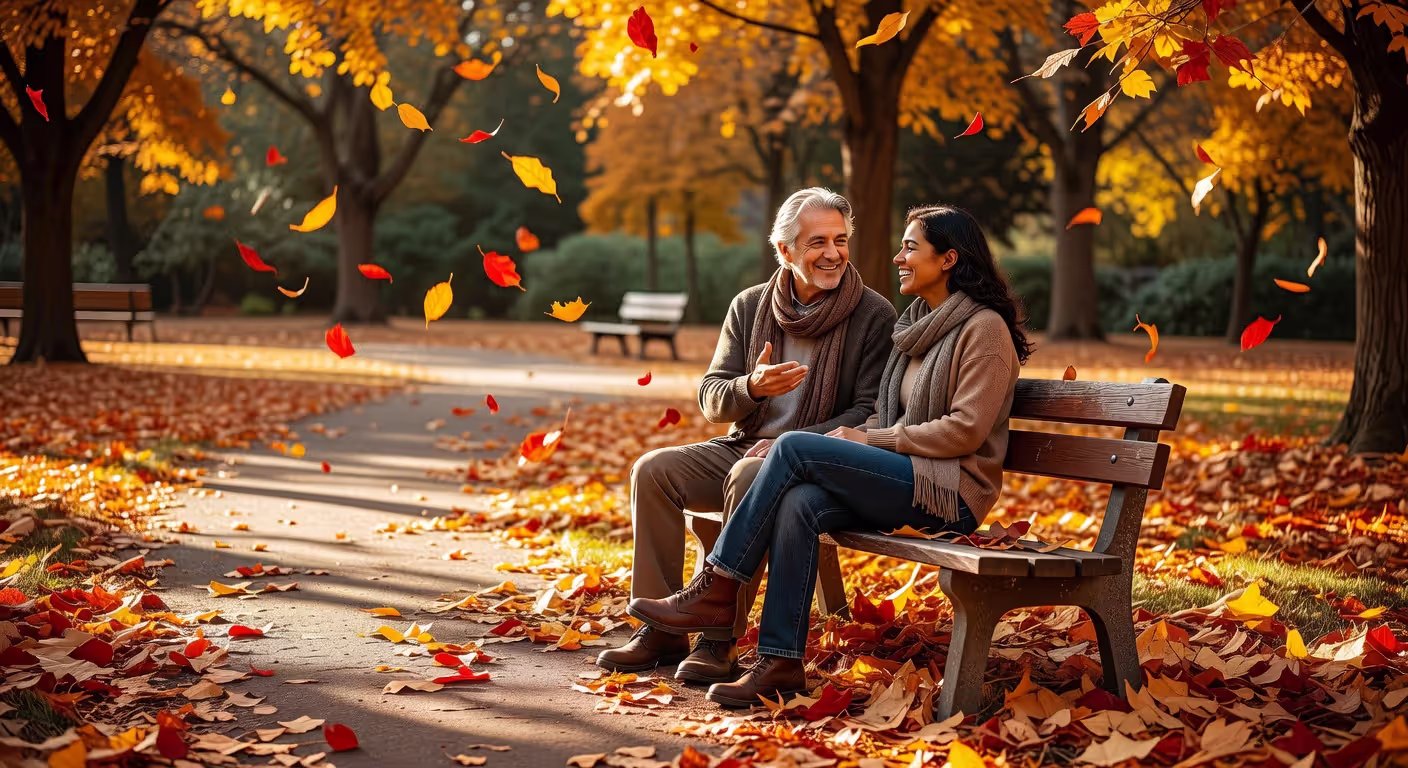 Couple with visible age difference enjoying time together outdoors