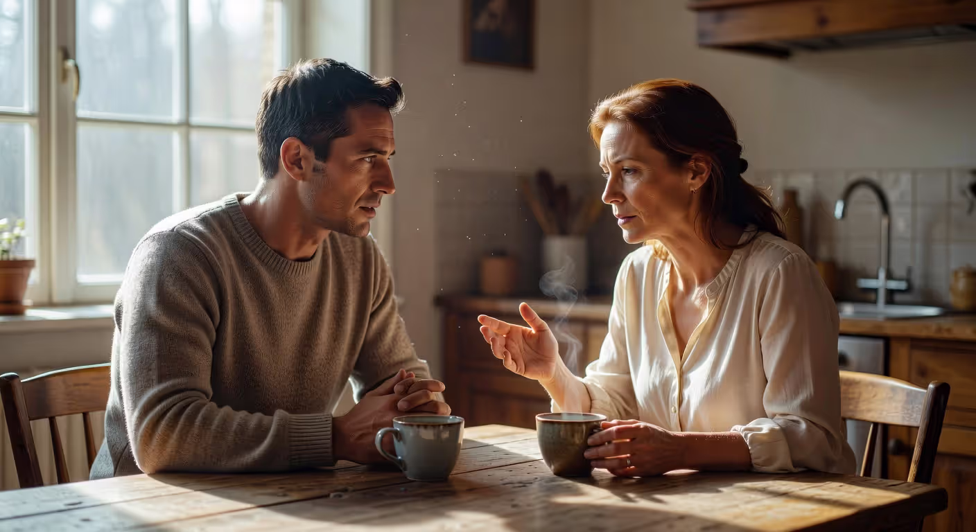 Couple having an honest conversation at home