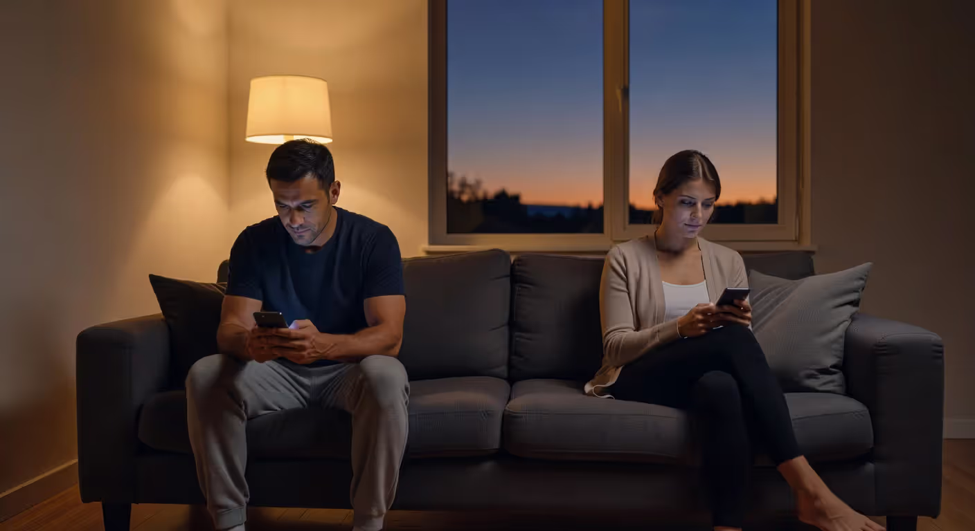 Couple showing emotional distance and lack of affection