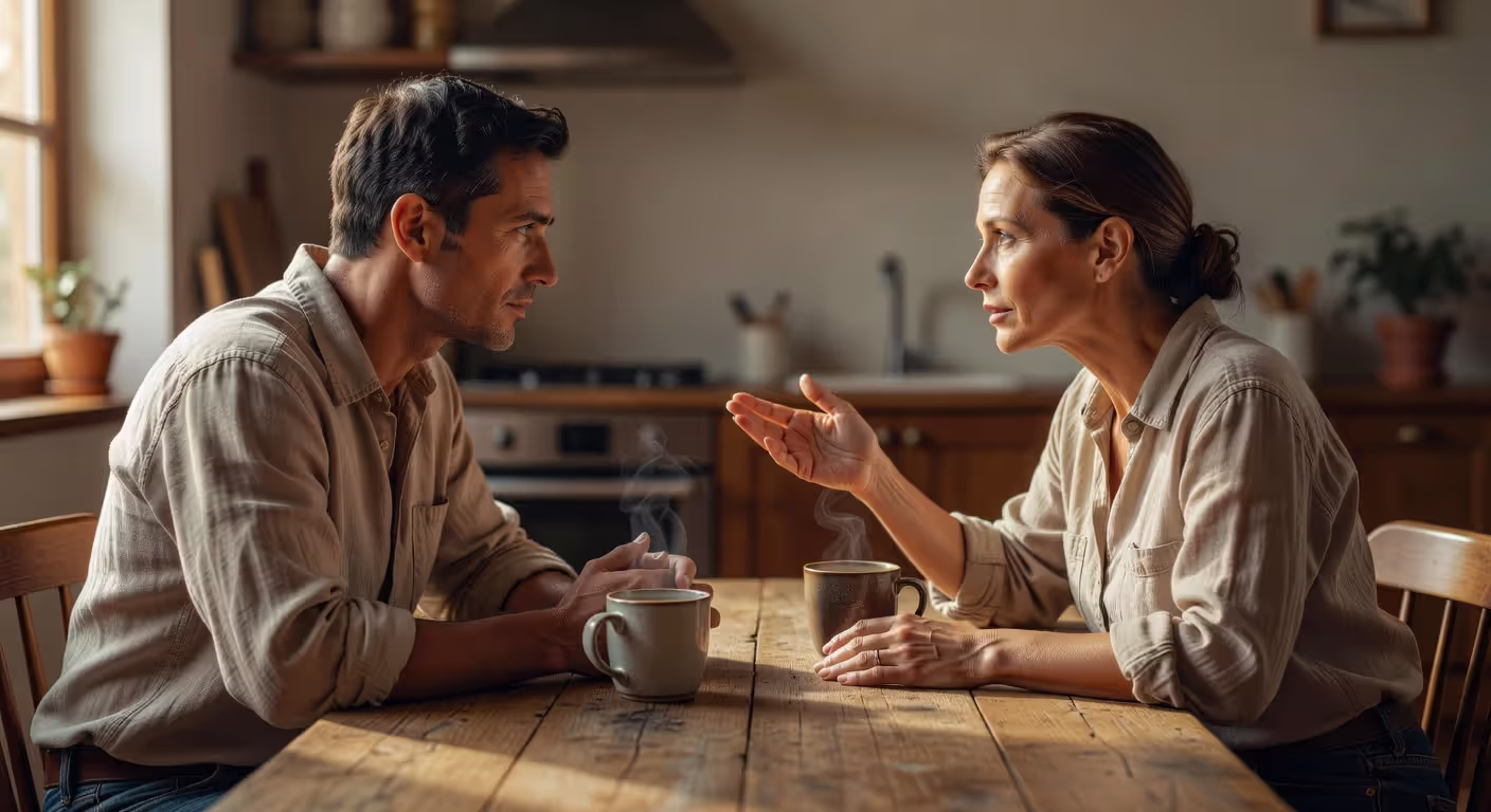 Couple having honest conversation about relationship needs