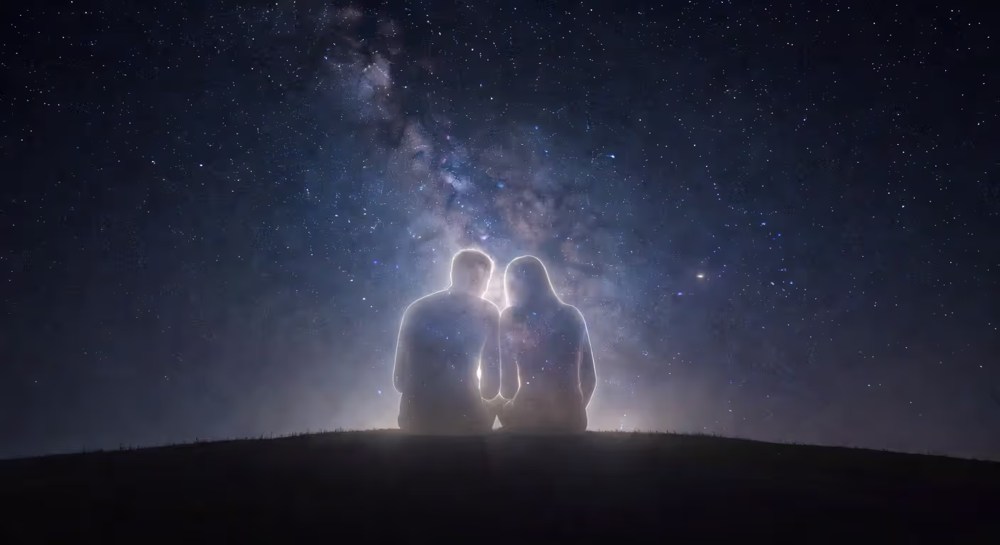 Visual representation of a deep soul-level connection between two people