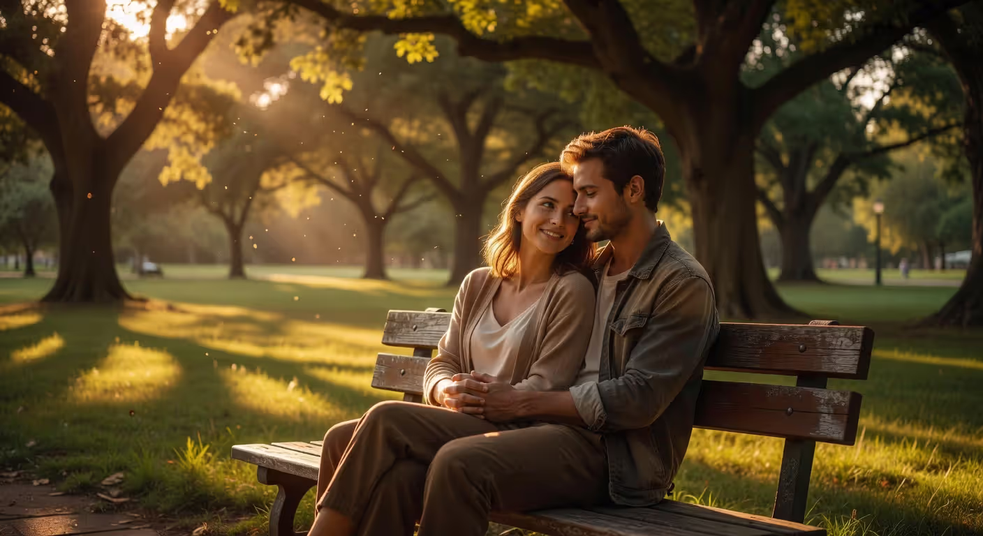 Couple experiencing intense romantic connection in early relationship stage