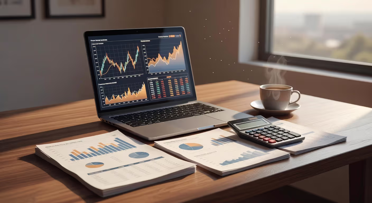 Organized workspace for post-divorce financial planning