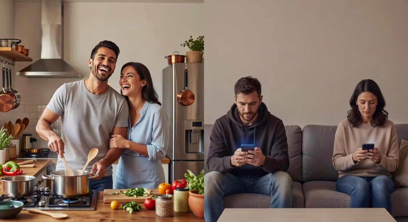 Contrasting behaviors of connected versus disconnected couples