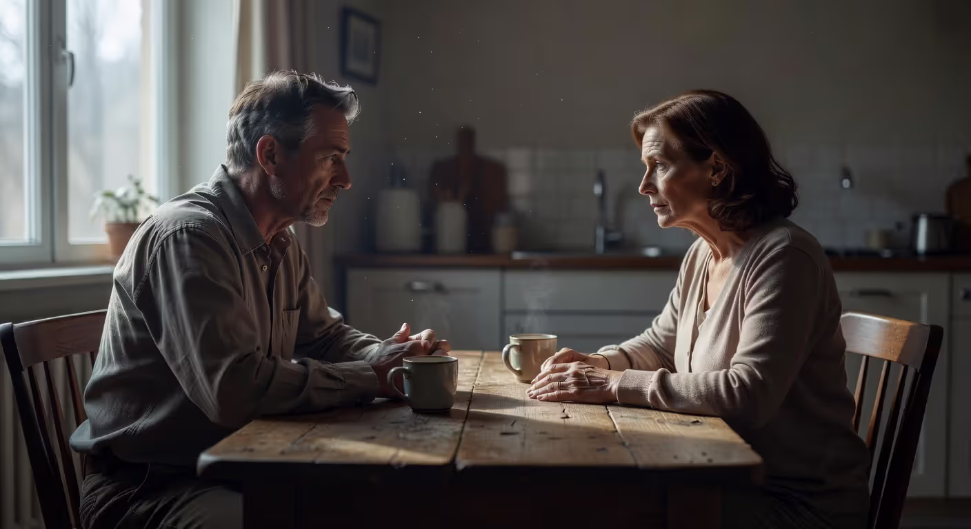 Couple having a difficult breakup conversation