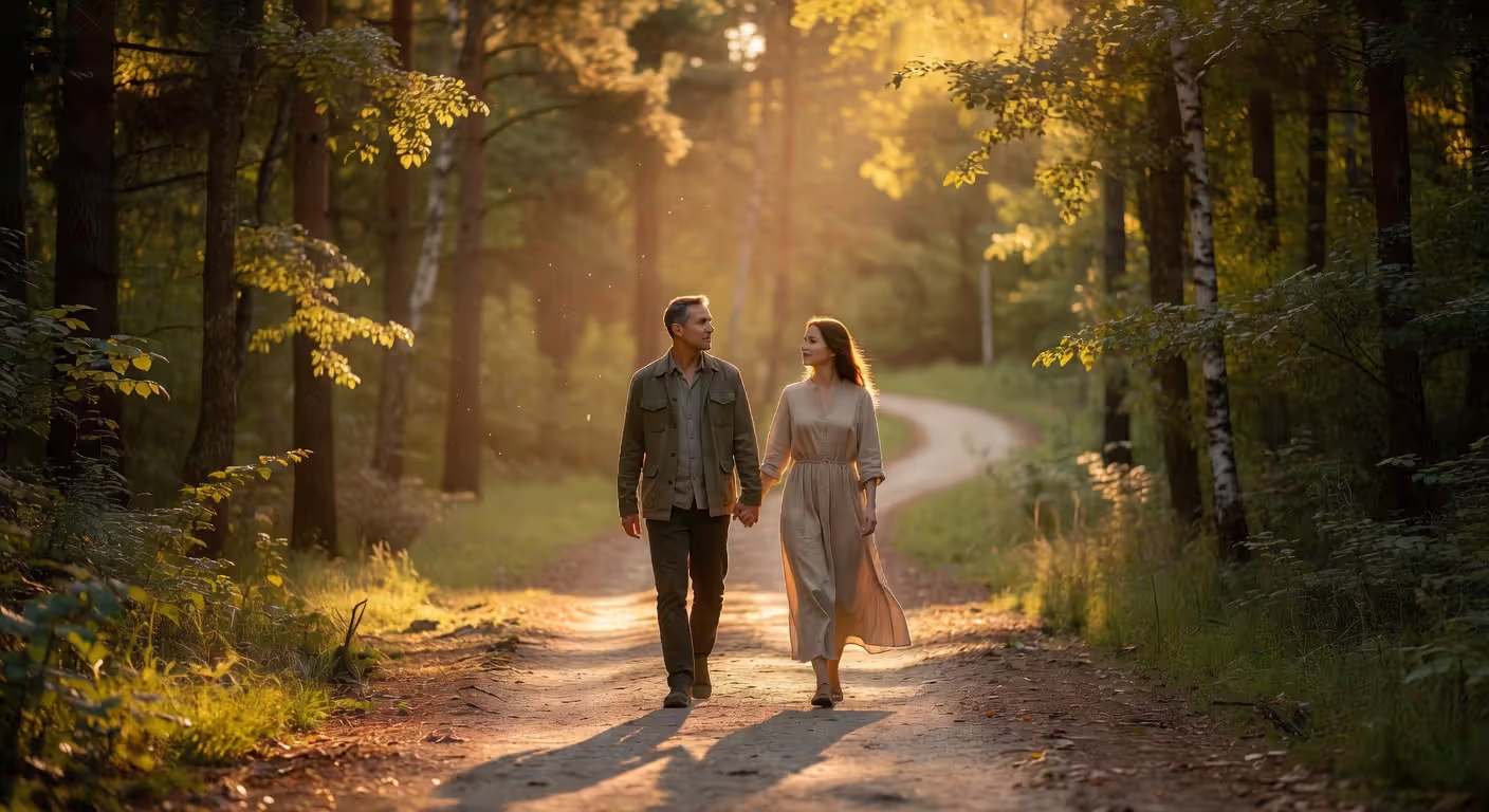 Couple walking together symbolizing relationship repair and moving forward