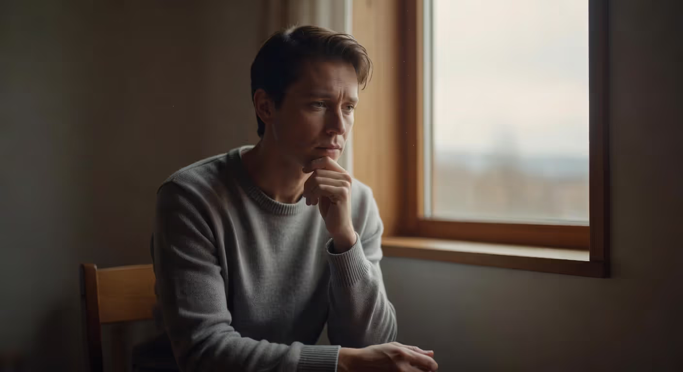 Person in reflective moment considering how to apologize properly