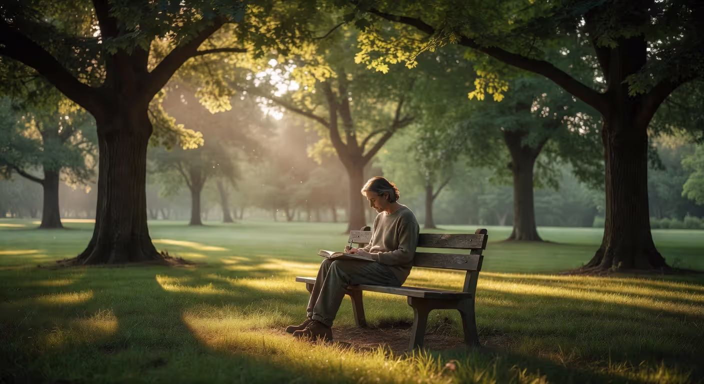 Individual practicing self-care and personal reflection