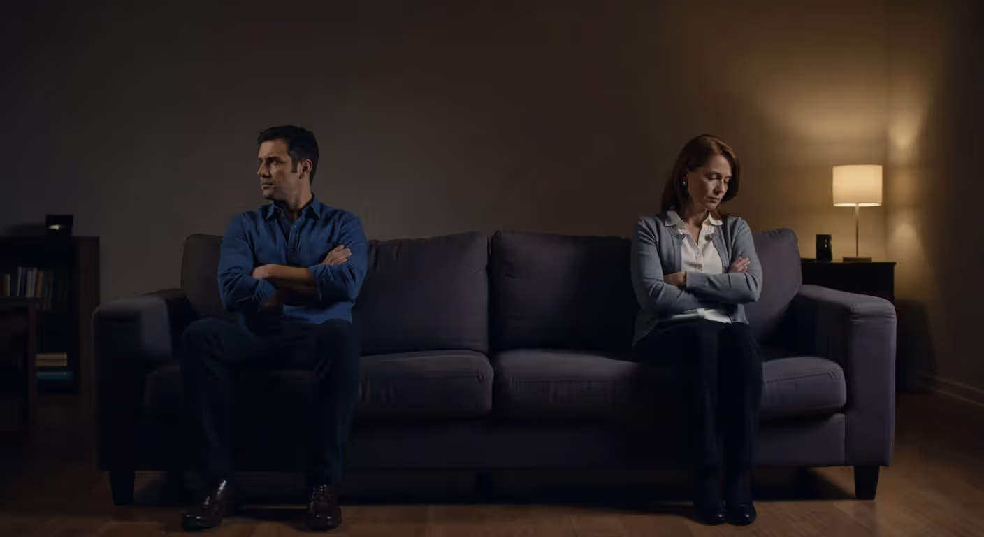 Couple experiencing relationship conflict and emotional distance