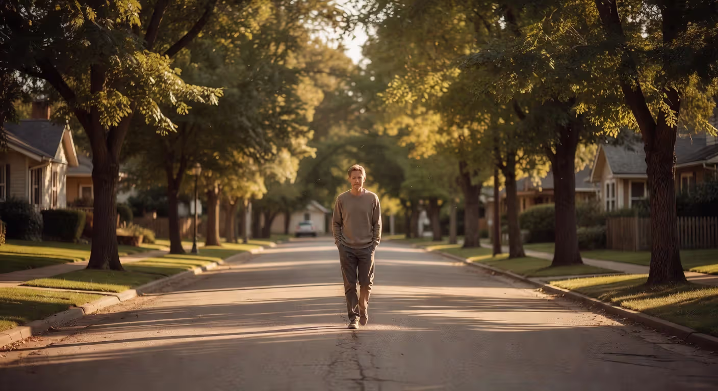 Person taking a calming walk to de-escalate during relationship conflict