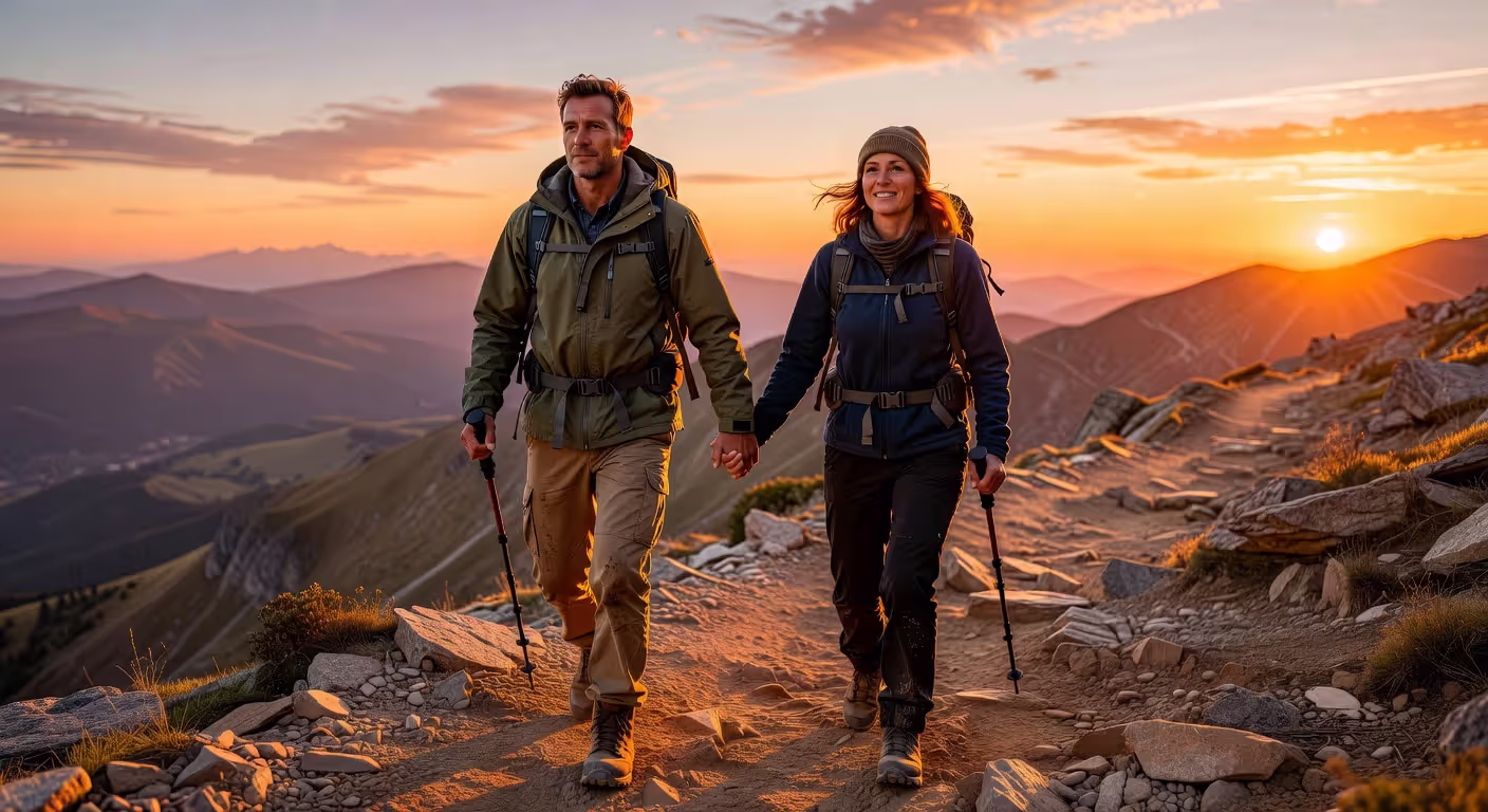 Couple experiencing adventure together while building shared memories