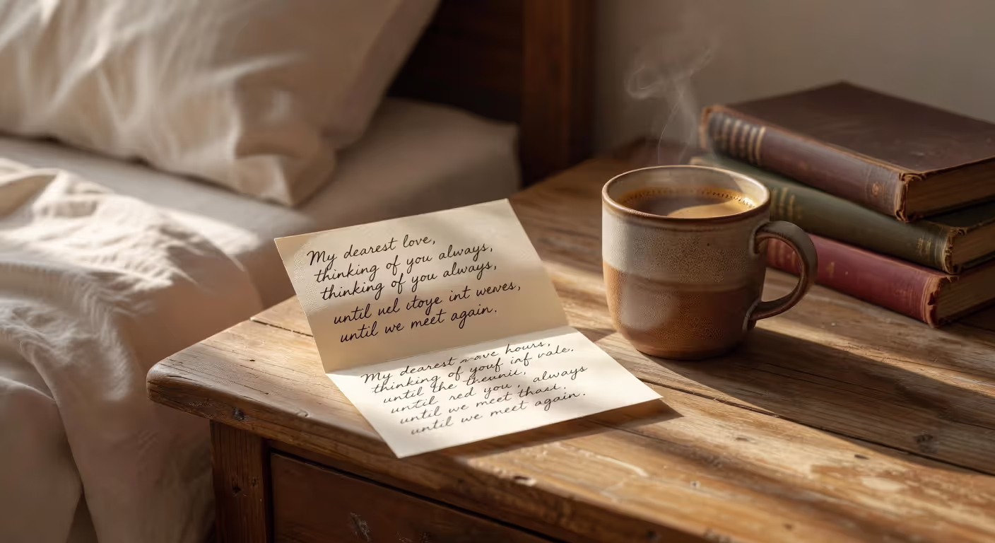 Spontaneous romantic gesture with handwritten note