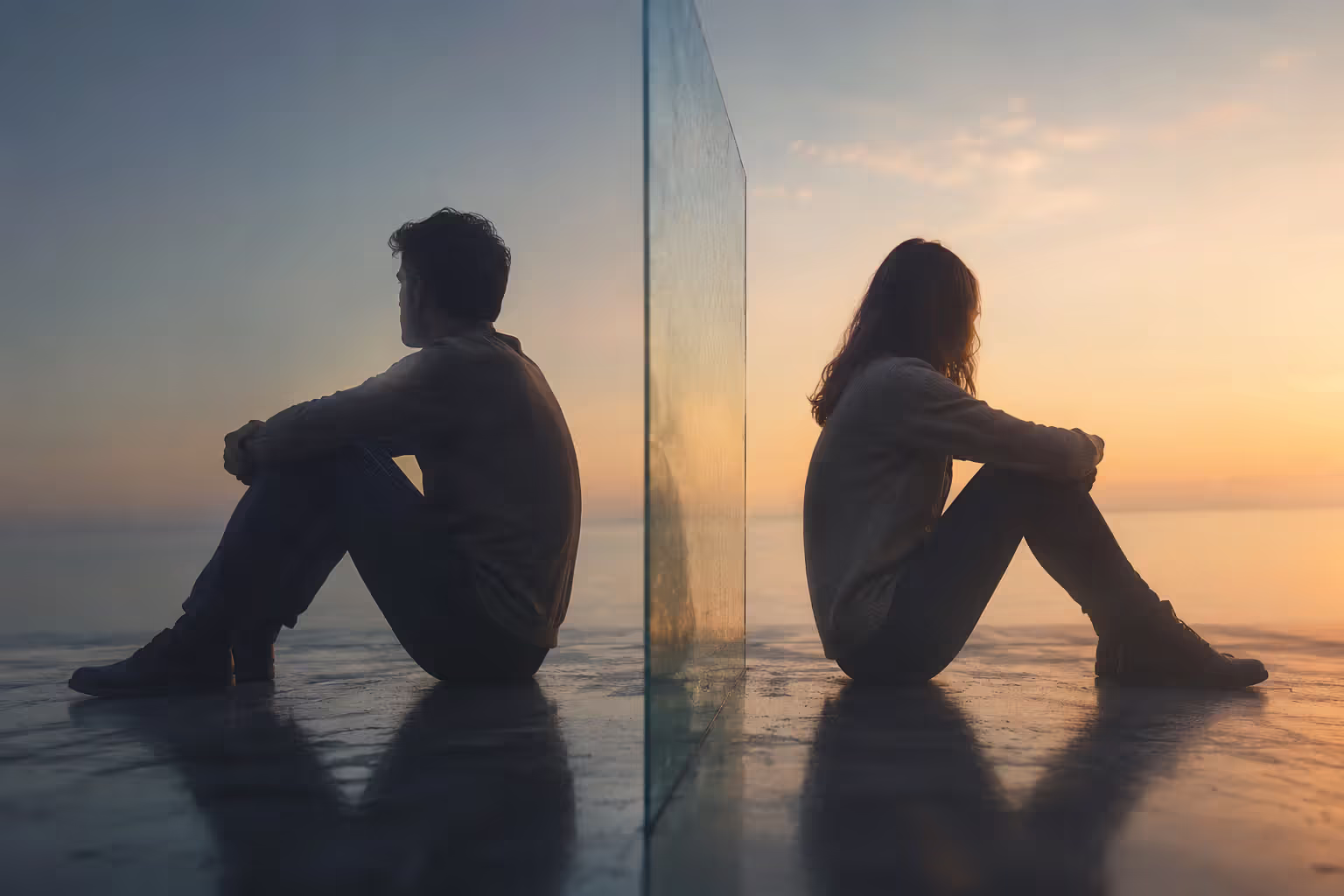 Visual representation of emotional separation during no contact period